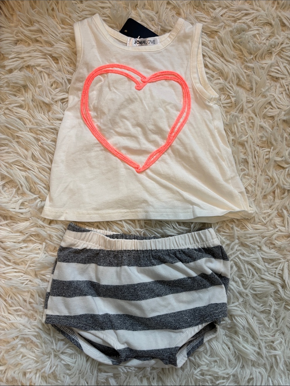 Joah Love Selina Heart Set, Size 6 months, Made in USA, NWT